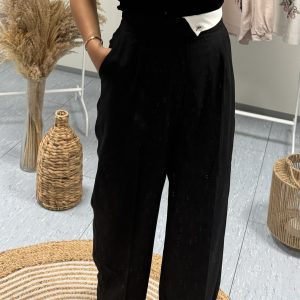 Pantalon noir détails blanc