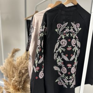 Kimono noir brodé