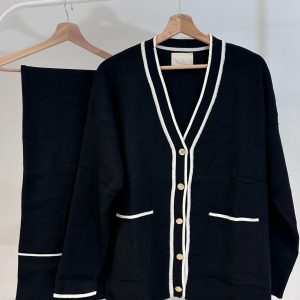 Ensemble noir boutons officier